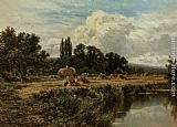 Harvesting on the Banks of the Thames by Henry Hillier Parker